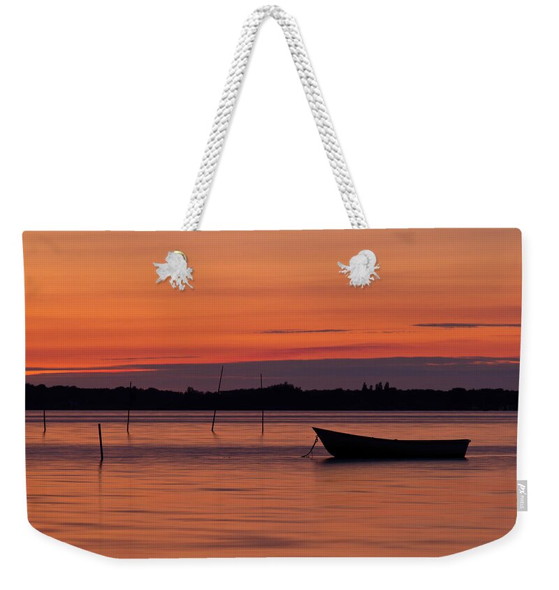 Boat Weekender Tote Bag featuring the photograph Sunset Boat by Gert Lavsen