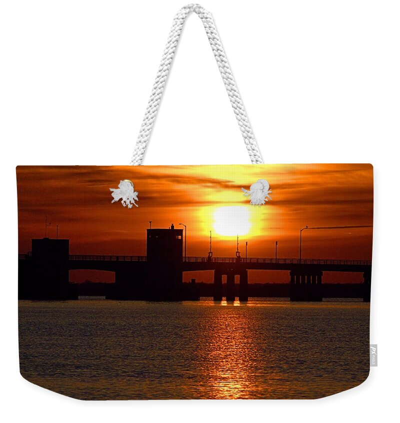Bridge Weekender Tote Bag featuring the photograph Sunset Bridge by Newwwman