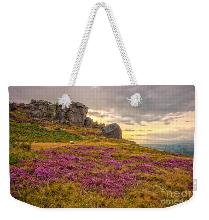 Airedale Weekender Tote Bag featuring the photograph Sunset by Cow and Calf Rocks by Mariusz Talarek