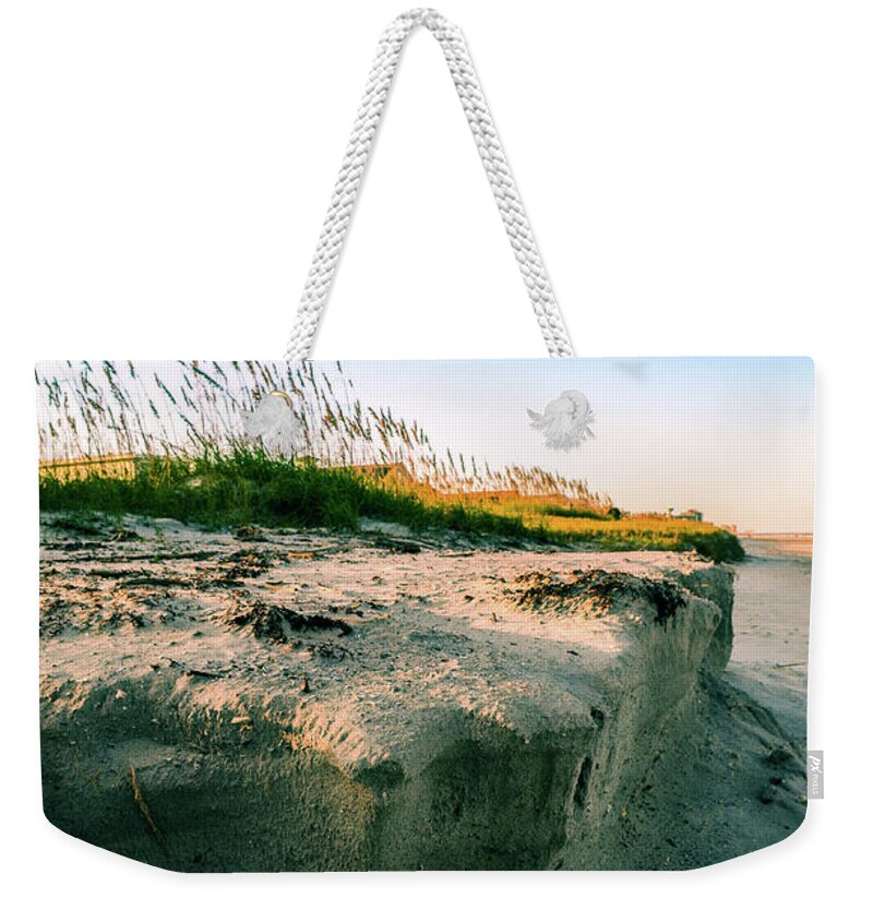 Beach Weekender Tote Bag featuring the photograph Sunset Erosion by Bradley Dever
