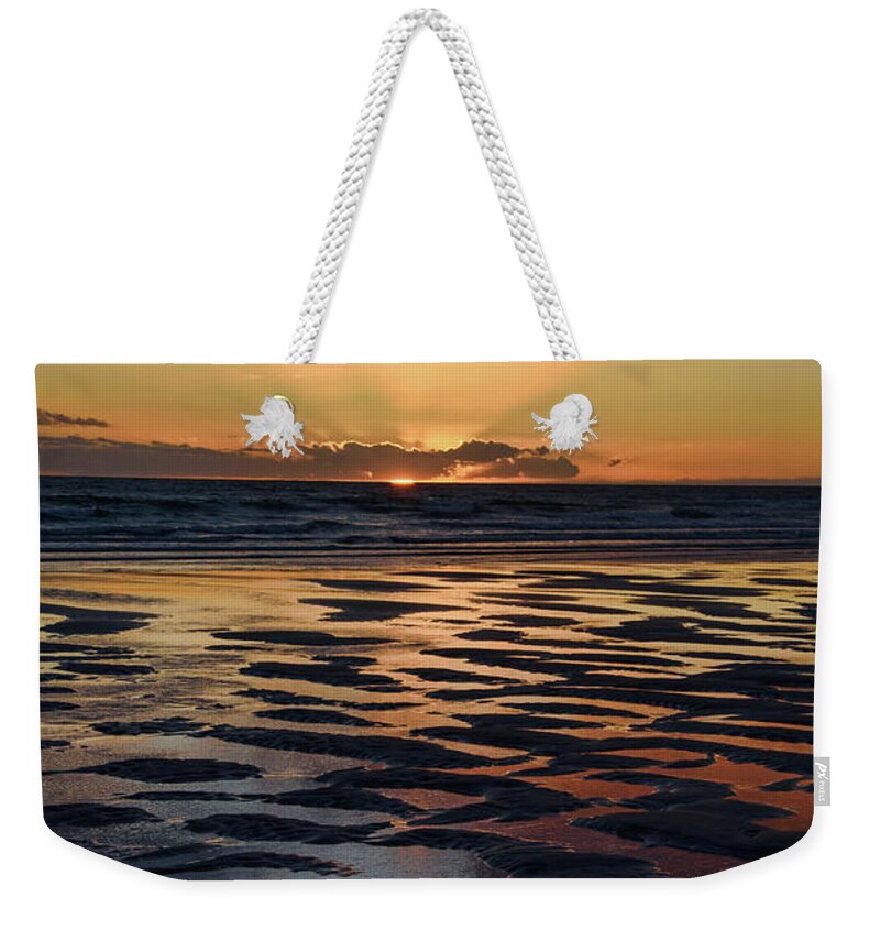Puerto Penasco Weekender Tote Bag featuring the photograph Sunset Fire 2 by Wendy Elliott