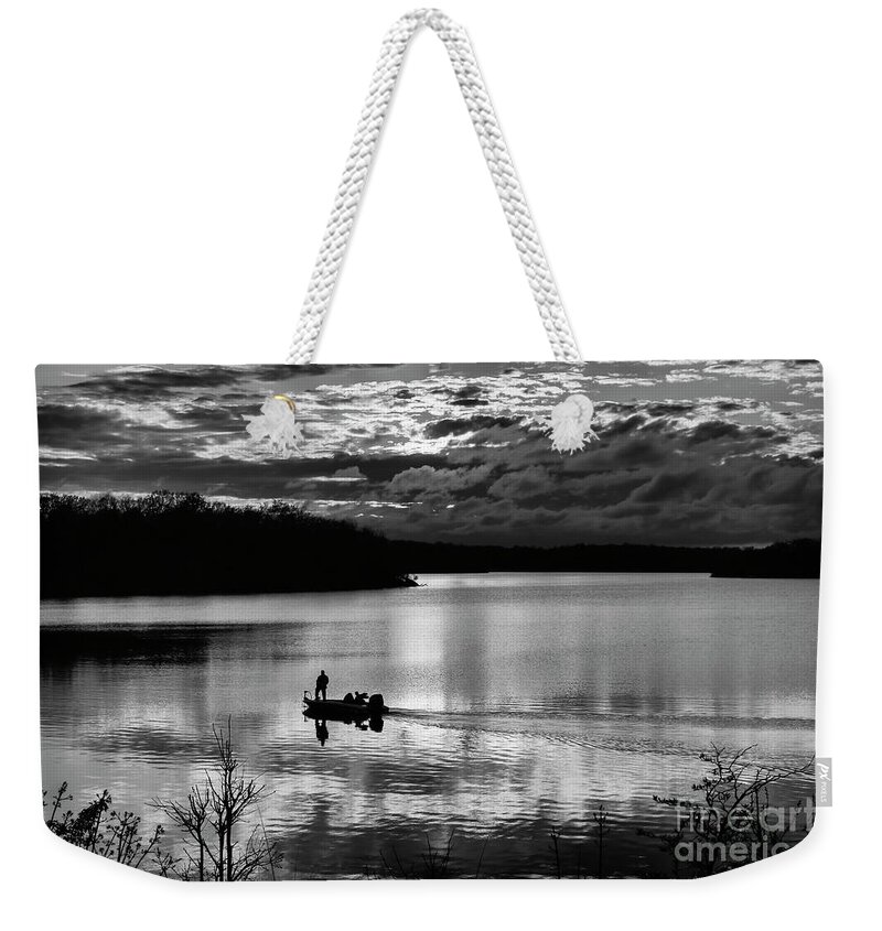 Fishing Weekender Tote Bag featuring the photograph Sunset Fisherman 2 by Dennis Hedberg