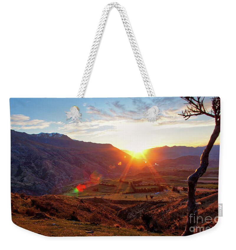 New Zealand Weekender Tote Bag featuring the photograph Sunset in NZ by Erika Weber