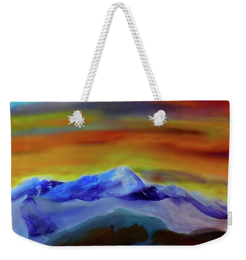 Sunset Weekender Tote Bag featuring the painting Sunset by Mary Gorman