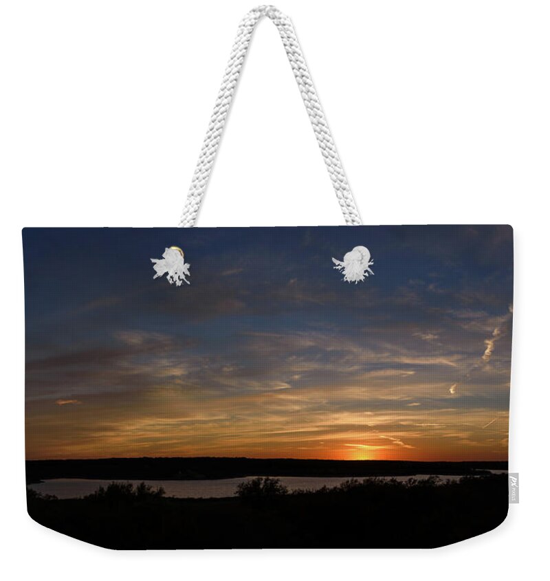 Sunset Weekender Tote Bag featuring the photograph Sunset on Lake Georgetown by G Lamar Yancy