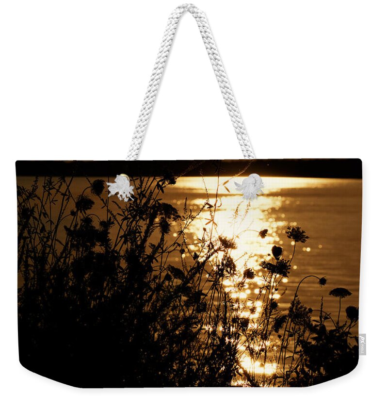 Flowers Weekender Tote Bag featuring the photograph Sunset on The James by Rachel Morrison