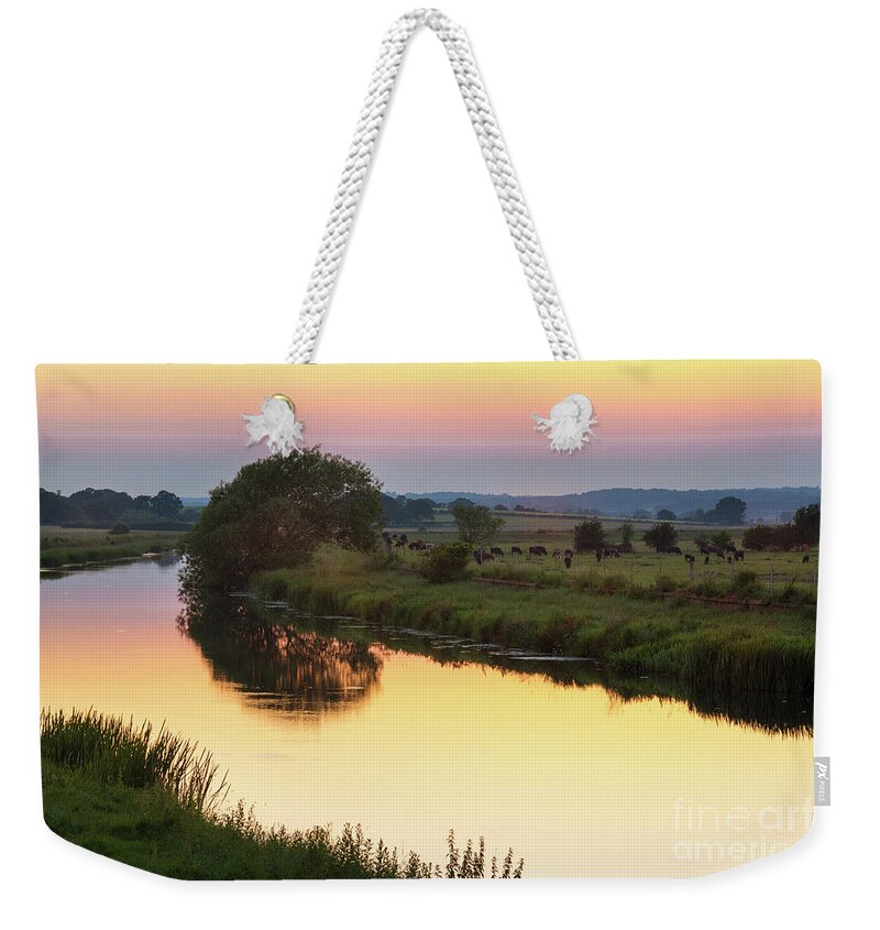 Sunset Weekender Tote Bag featuring the photograph Sunset on the River by Perry Rodriguez