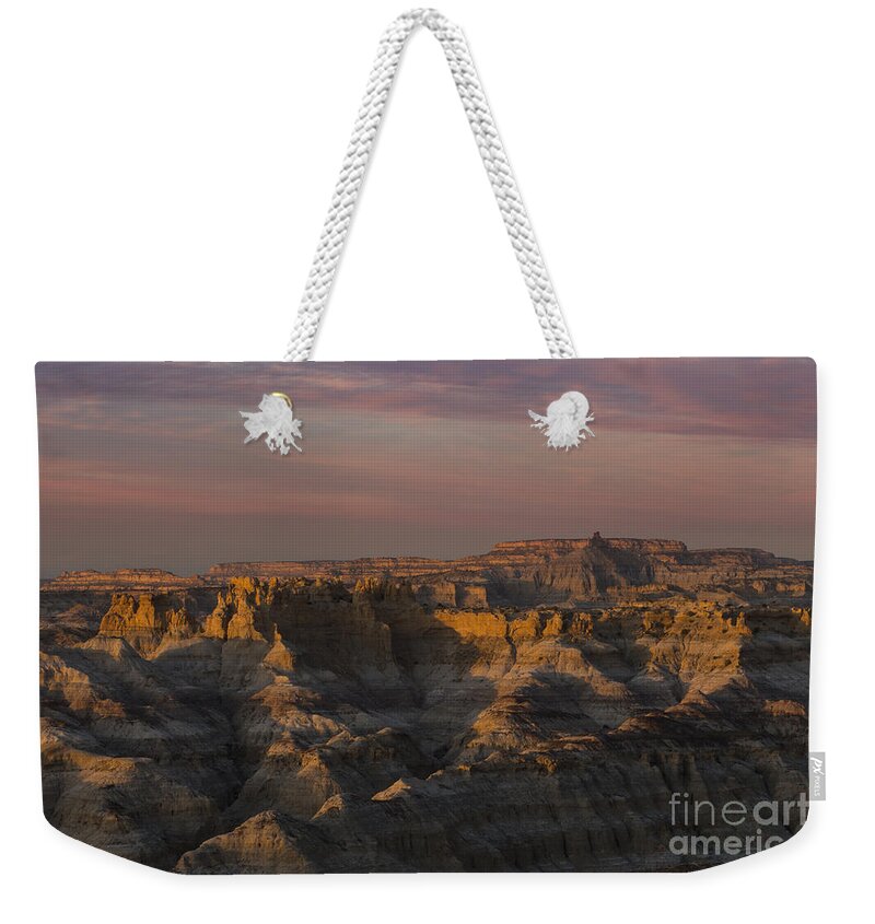 Angel Peak Weekender Tote Bag featuring the photograph Sunset over Angel Peak by Keith Kapple