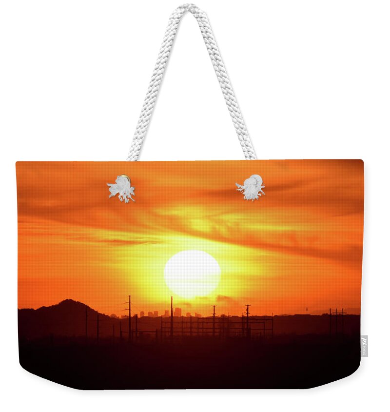 Sunset Weekender Tote Bag featuring the photograph Sunset Over Phoenix by Ben Foster