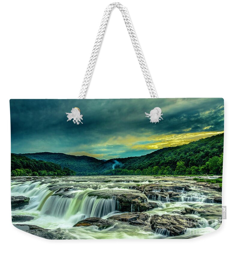 Landscapes Weekender Tote Bag featuring the photograph Sunset over Sandstone Falls by Donald Brown