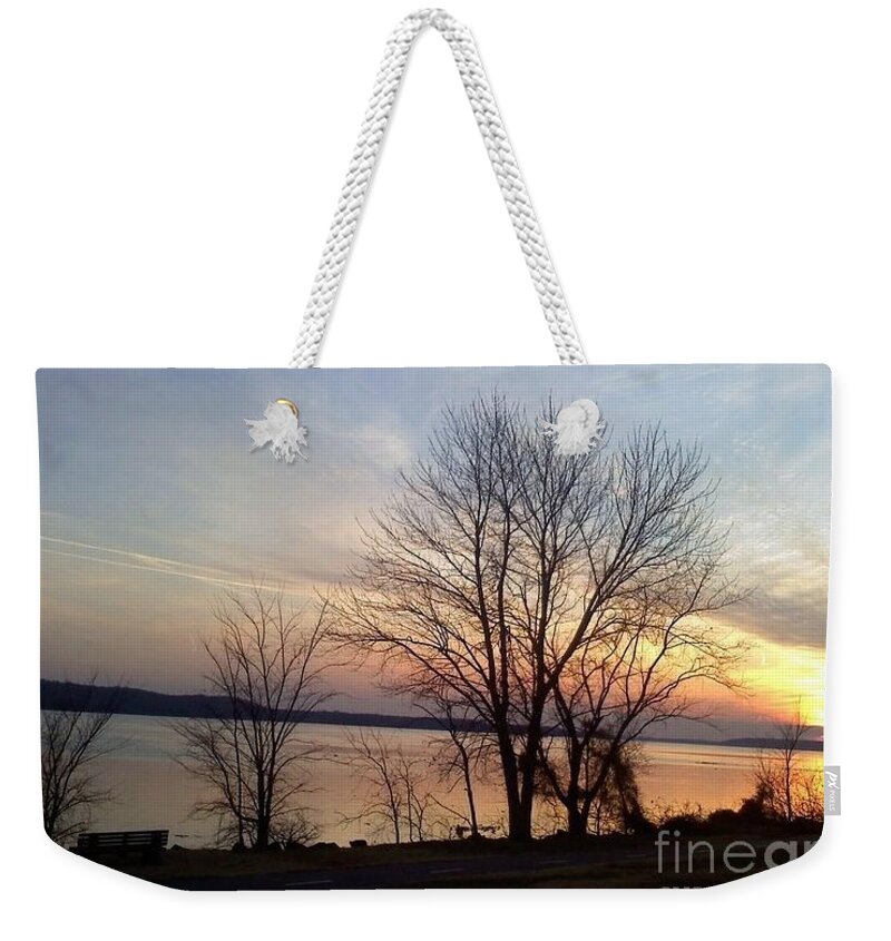Sunset Weekender Tote Bag featuring the photograph Sunset over the Potomac by Jimmy Clark