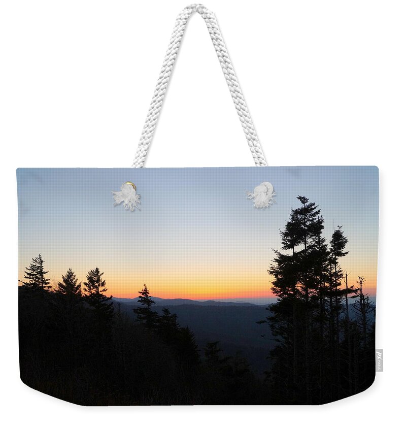 Sunset Weekender Tote Bag featuring the photograph Sunset over the Smokies by Beth Collins