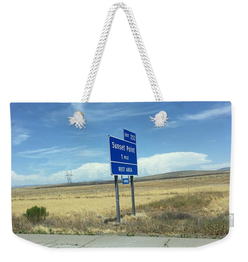 Desert Weekender Tote Bag featuring the photograph Sunset Point by Erik Burg