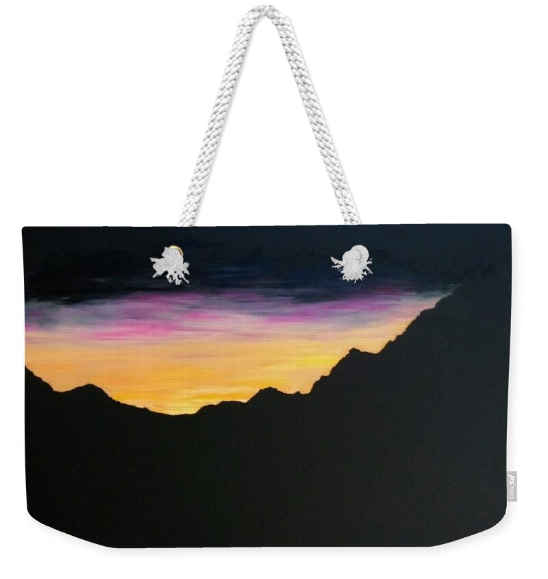 Sunset Weekender Tote Bag featuring the painting Sunset Silhouette by Kevin Daly