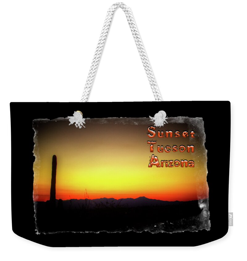 Arizona Weekender Tote Bag featuring the photograph Sunset Tucson Arizona by Roger Passman