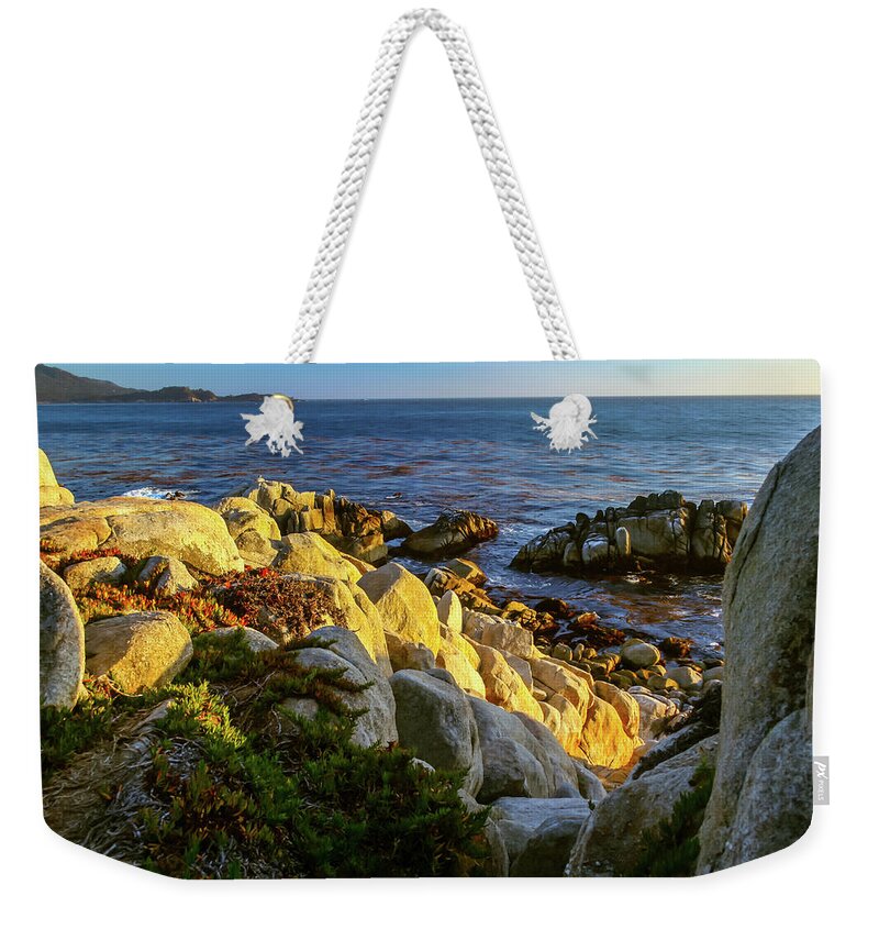 Scenic Weekender Tote Bag featuring the photograph Sunset View, Pebble Beach, California by Aashish Vaidya