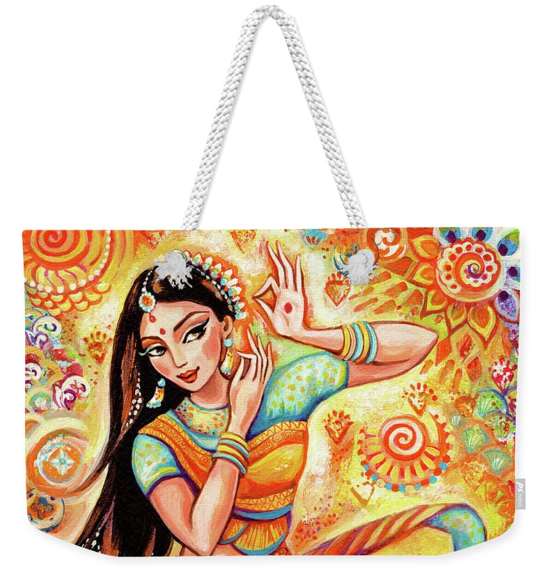 Beautiful Indian Woman Weekender Tote Bag featuring the painting Sunshine Dance by Eva Campbell