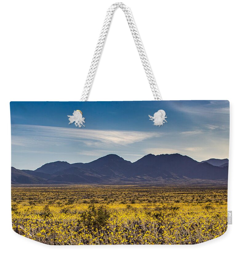Badwater Road Weekender Tote Bag featuring the photograph Super Bloom Death Valley by Peter Tellone