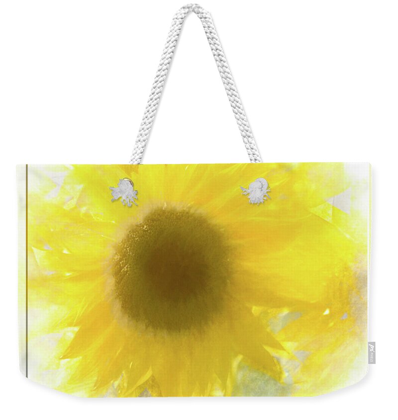 Flower Impressions Weekender Tote Bag featuring the photograph Super soft Sunflower by Natalie Rotman Cote