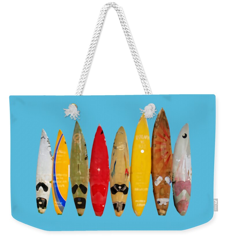 Surf Weekender Tote Bag featuring the digital art Surf Board T-shirt by Edward Fielding