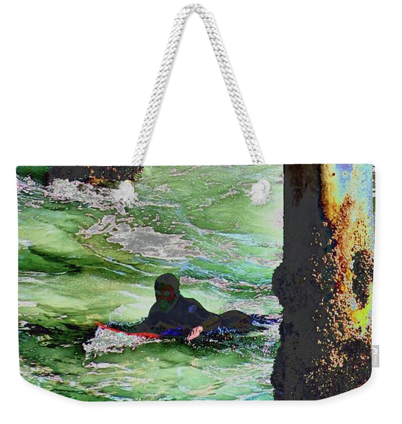 Surfer Weekender Tote Bag featuring the photograph Surfer 1 by Carol Tsiatsios