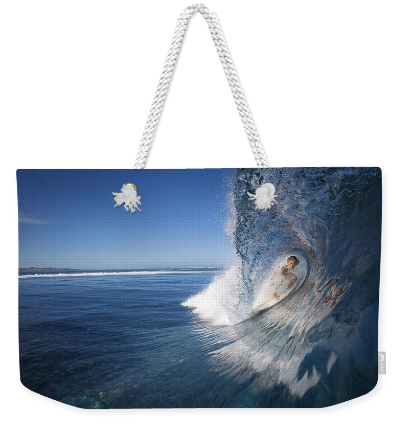 Surfing Weekender Tote Bag featuring the photograph Surfing by Jackie Russo