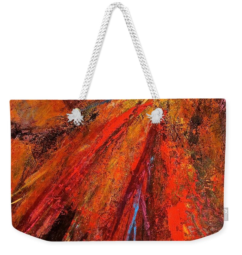 Abstract Weekender Tote Bag featuring the painting Surge 2 by Barbara O'Toole