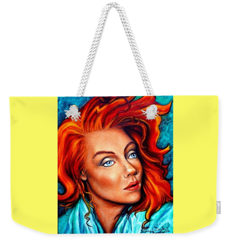 Adult Weekender Tote Bag featuring the painting Surreal Crimson and Silk by Georgia Doyle
