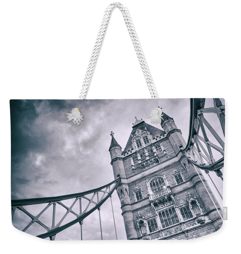 Bridge Weekender Tote Bag featuring the photograph Suspension by Iryna Goodall