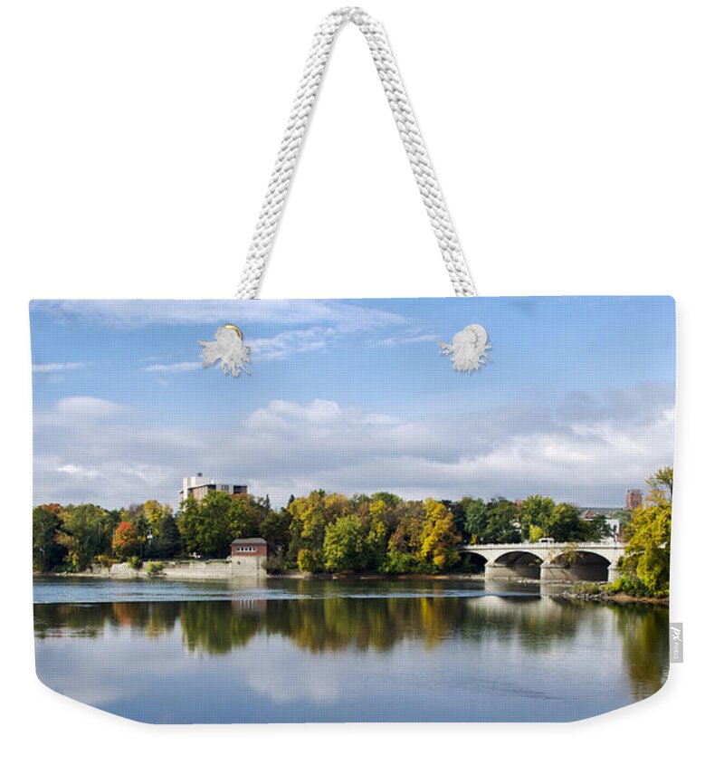 Susquehanna River Weekender Tote Bag featuring the photograph Susquehanna River Binghamton NY by Christina Rollo