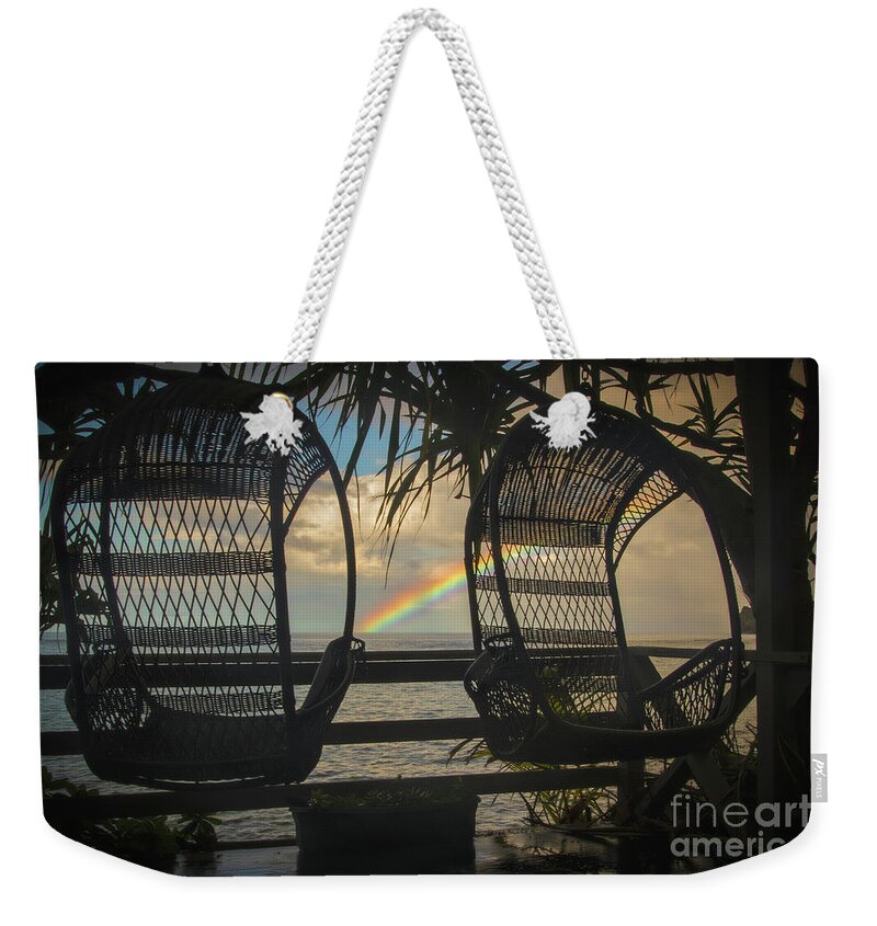 Swinging On A Rainbow Weekender Tote Bag featuring the photograph Swinging On A Rainbow by Mitch Shindelbower
