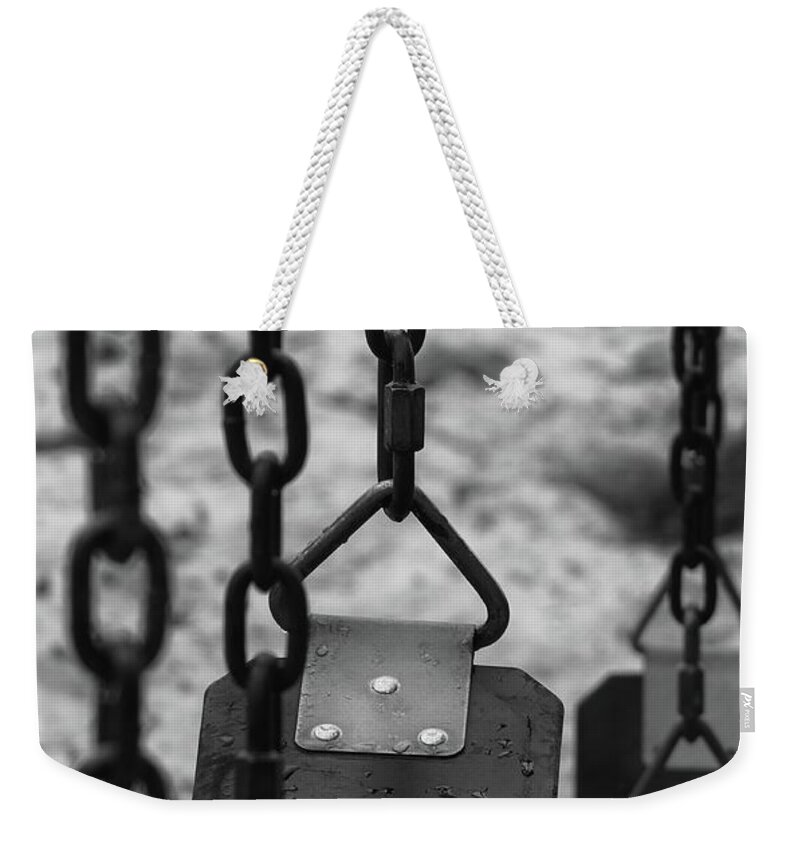Abstracts Weekender Tote Bag featuring the photograph Swings by Richard Rizzo