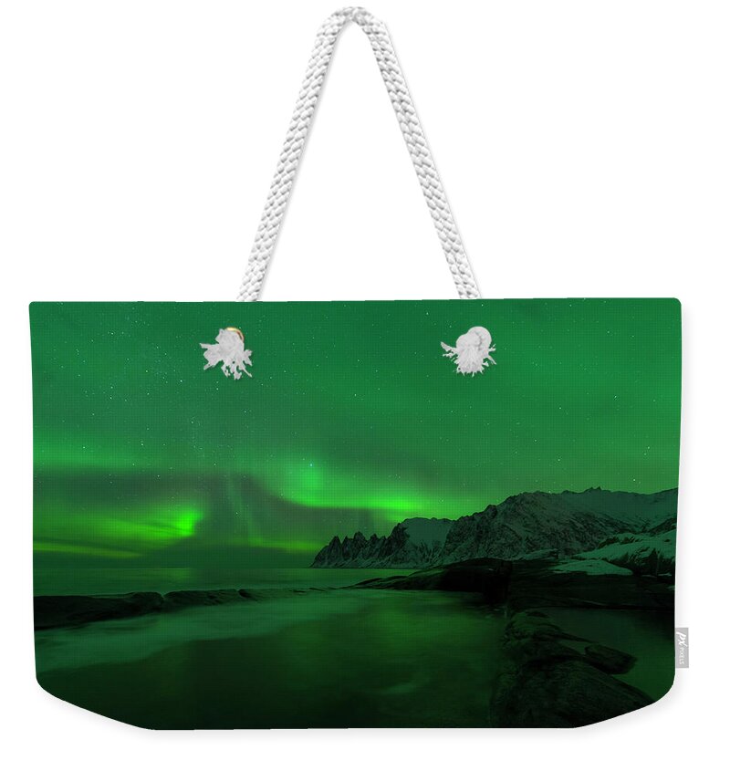 Swirl Weekender Tote Bag featuring the photograph Swirling Skies and Seas by Alex Lapidus
