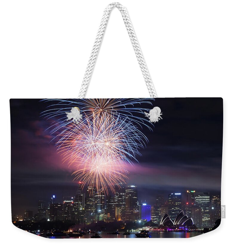 Sydney Weekender Tote Bag featuring the photograph Sydney fireworks by Matteo Colombo