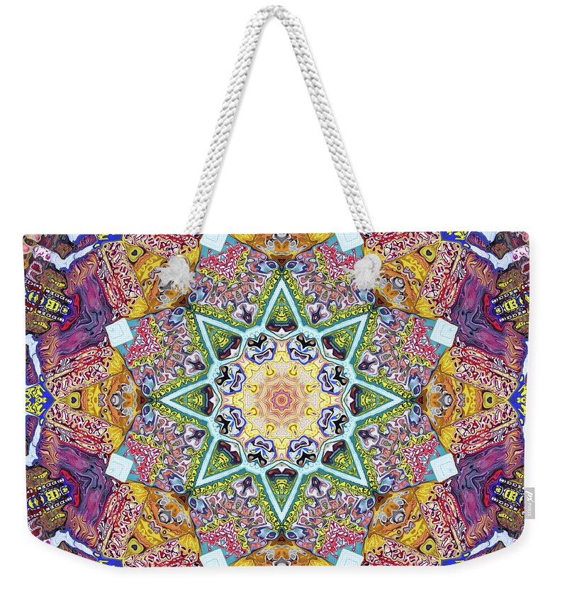Mandala Weekender Tote Bag featuring the photograph Symmetrical Colors Abstract by Phil Perkins