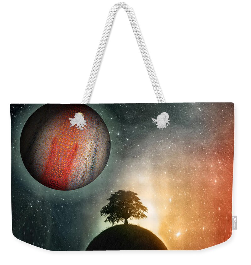 Synchronicity Weekender Tote Bag featuring the painting Synchronicity by Mindy Huntress