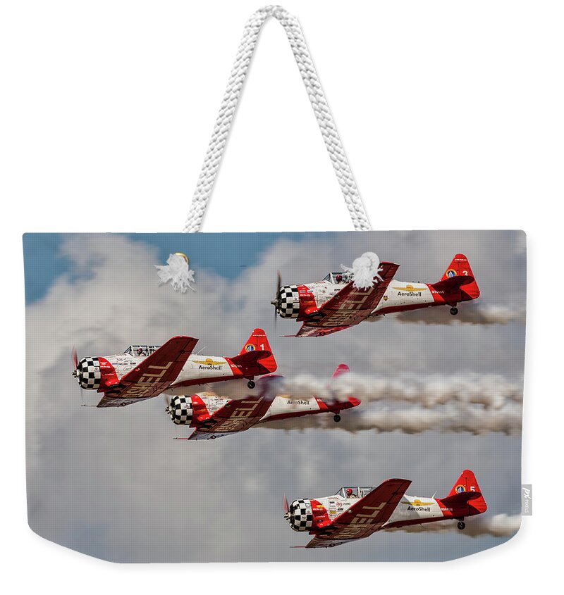 T-6 Weekender Tote Bag featuring the photograph T-6 Texan by Norman Peay