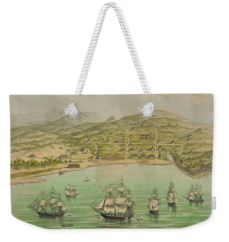 San Francisco Weekender Tote Bag featuring the photograph San Francisco in 1864 by Dale Powell