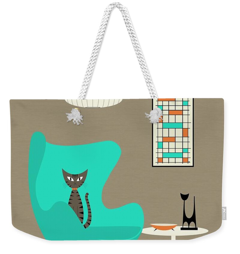 Weekender Tote Bag featuring the digital art Tabby by Donna Mibus