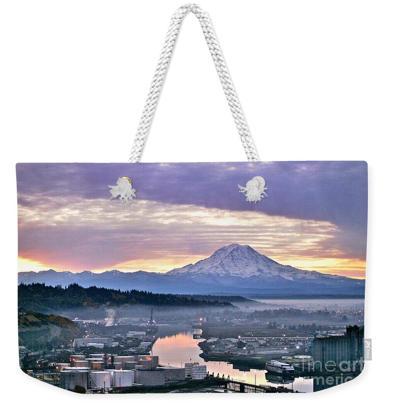 Photography Weekender Tote Bag featuring the photograph Tacoma Dawn by Sean Griffin
