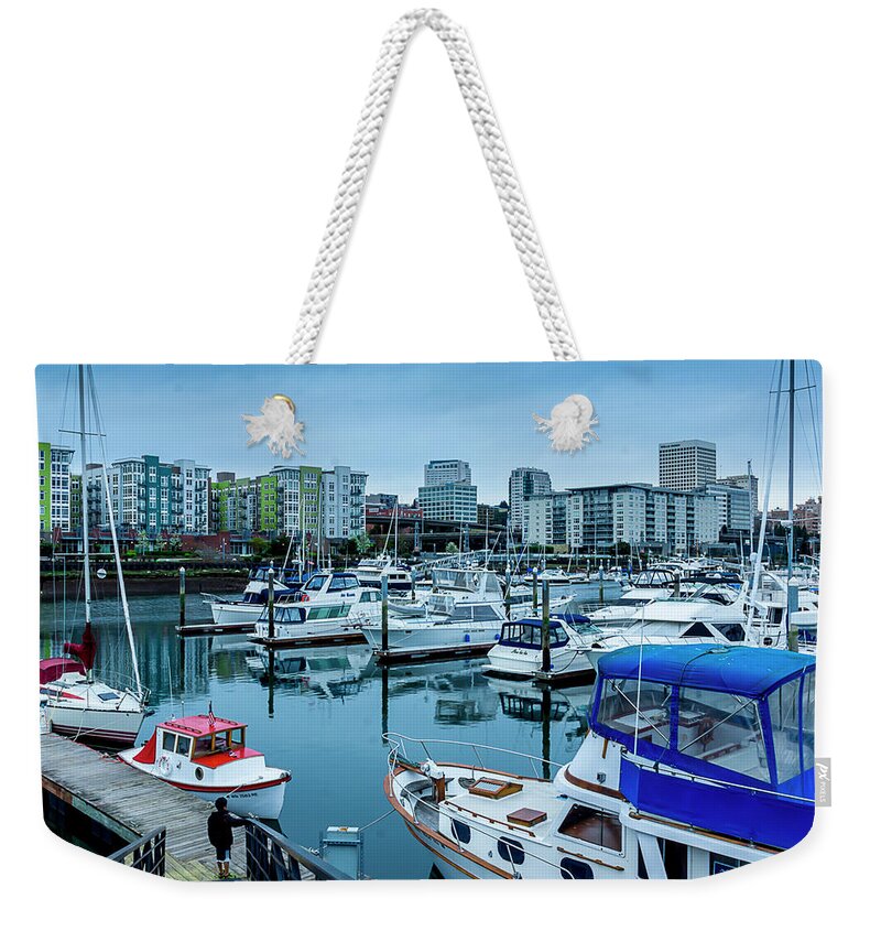 Tacoma Weekender Tote Bag featuring the photograph Tacoma Waterfront Marina,Washington by Sal Ahmed