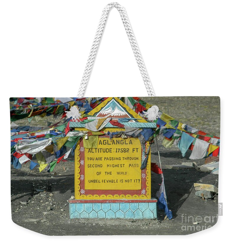 Psi Weekender Tote Bag featuring the photograph Taglang la Pass,17582 feet altitude, Ladakh, India by Shay Fogelman