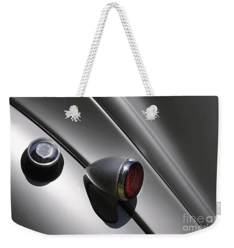 Car Weekender Tote Bag featuring the photograph Tail Light Lines by Dan Holm