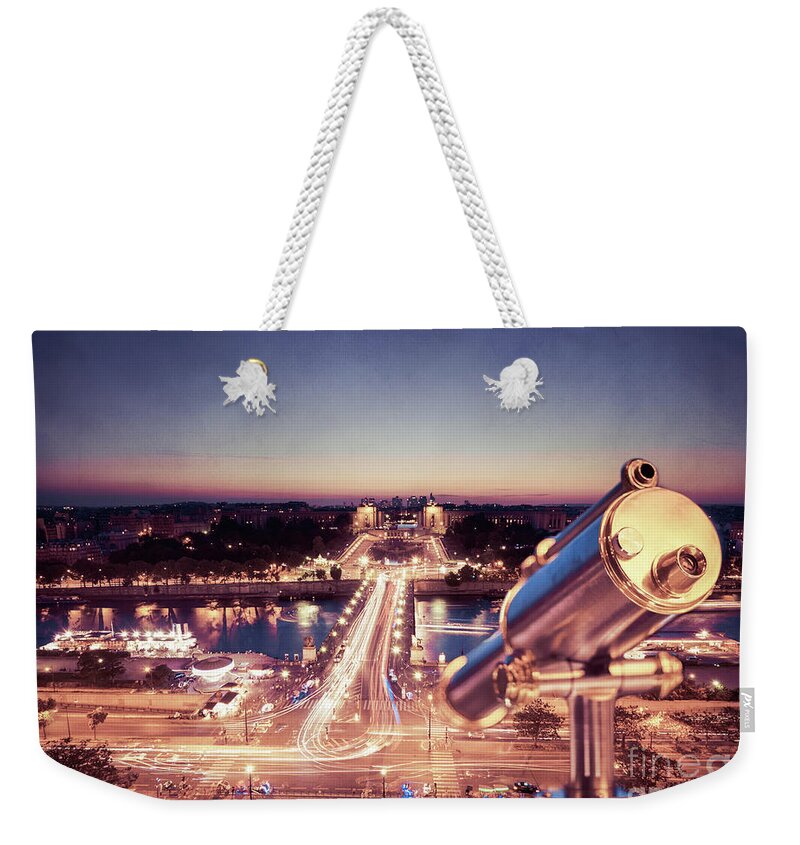 Eifeltower Weekender Tote Bag featuring the photograph Take a look at Paris by Hannes Cmarits