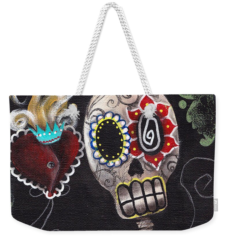 Day Of The Dead Weekender Tote Bag featuring the painting Take my Heart by Abril Andrade