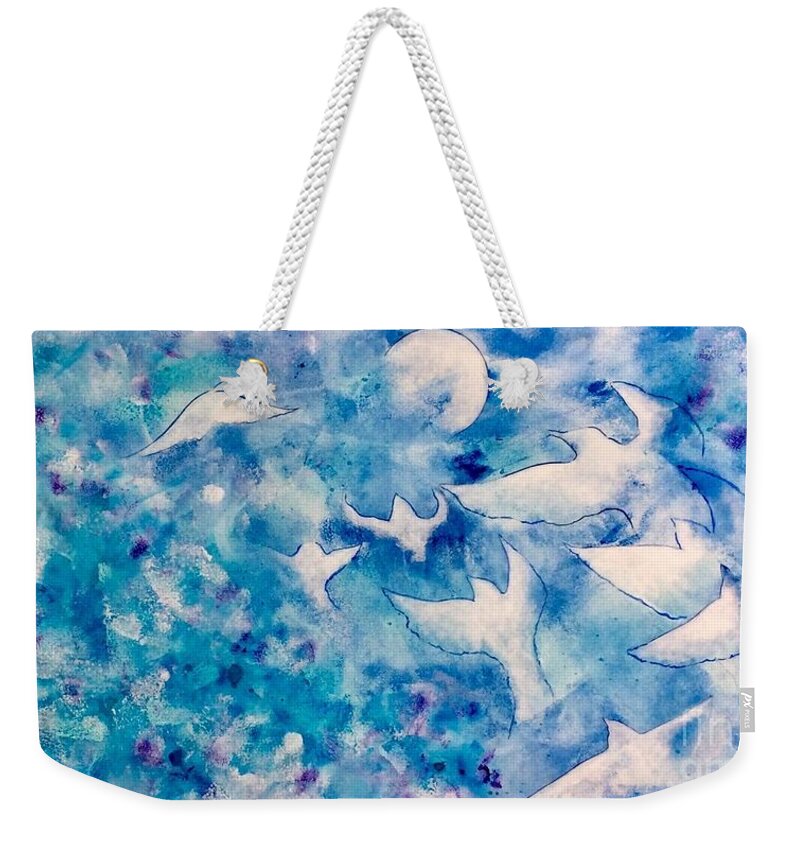 Christian-art Weekender Tote Bag featuring the painting Taking Flight by Julie Hoyle
