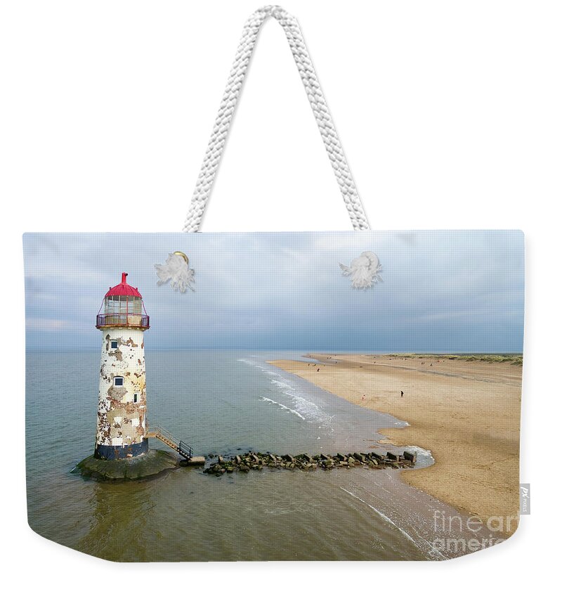 Talacre Weekender Tote Bag featuring the photograph Talacre aerial 1 by Steev Stamford