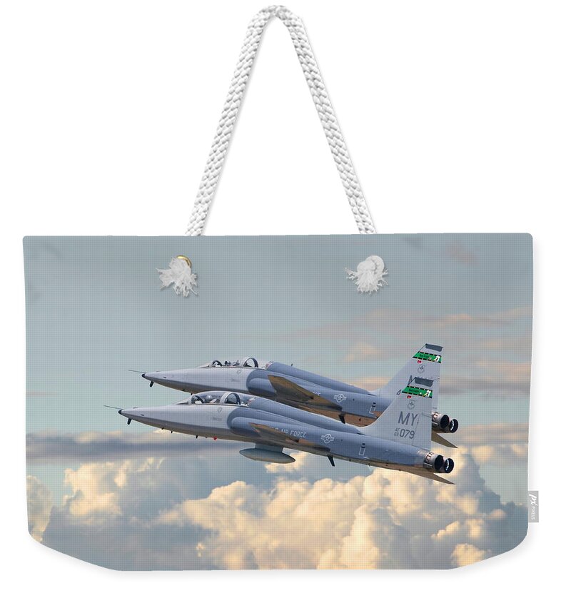 Aircraft Weekender Tote Bag featuring the photograph Talon T38 - Supersonic Trainer by Pat Speirs