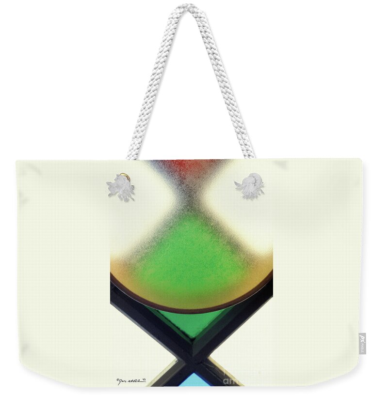Photography Weekender Tote Bag featuring the photograph Tambourine On Stained Glass Window by Marc Nader