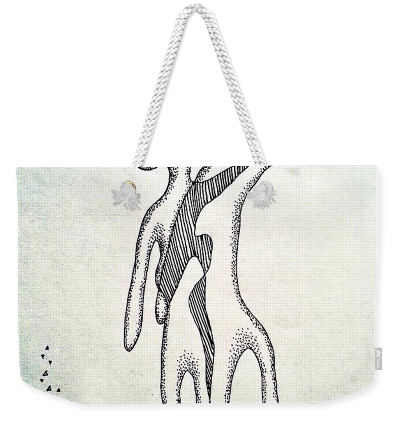 Drawing Weekender Tote Bag featuring the drawing Tango by Fei A